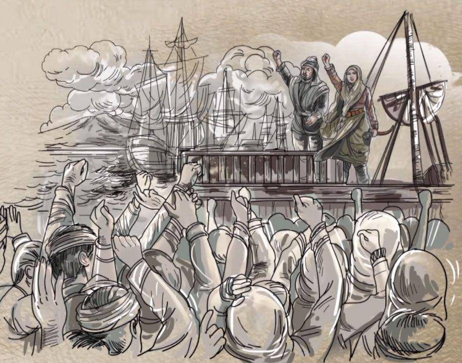 Ilustrasi Laksamana Malahayati. (YouTube.com/Televisi Edukasi)