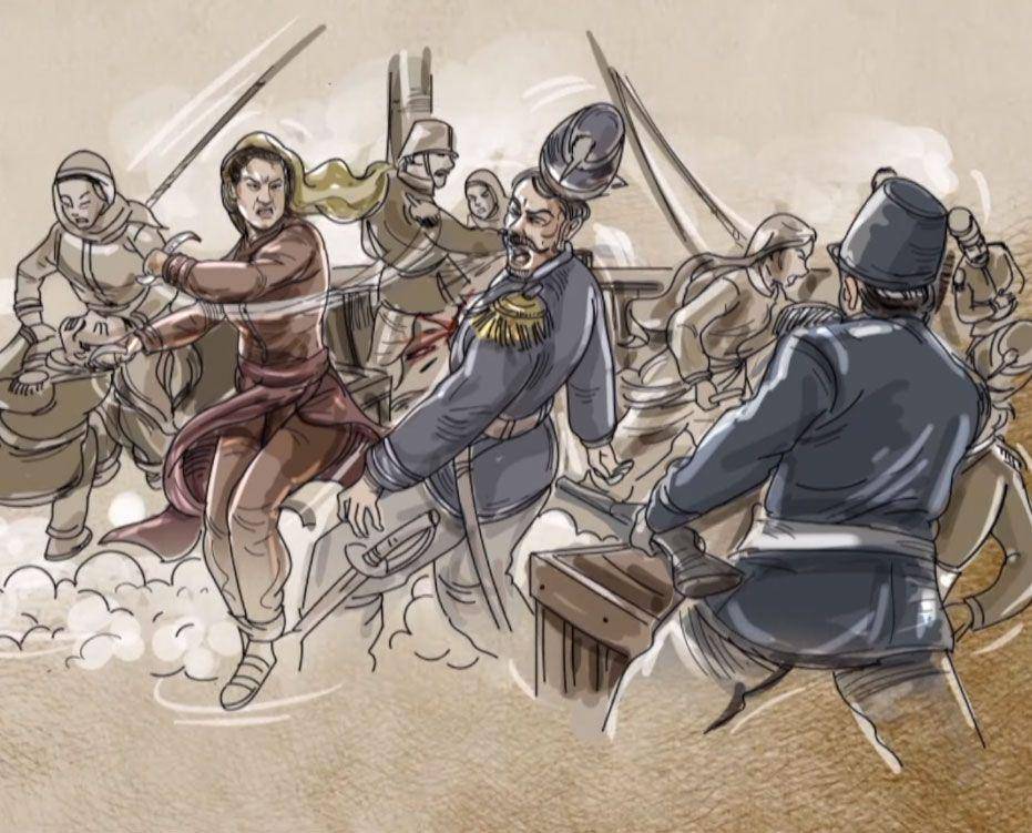 Ilustrasi Laksamana Malahayati. (YouTube.com/Televisi Edukasi)