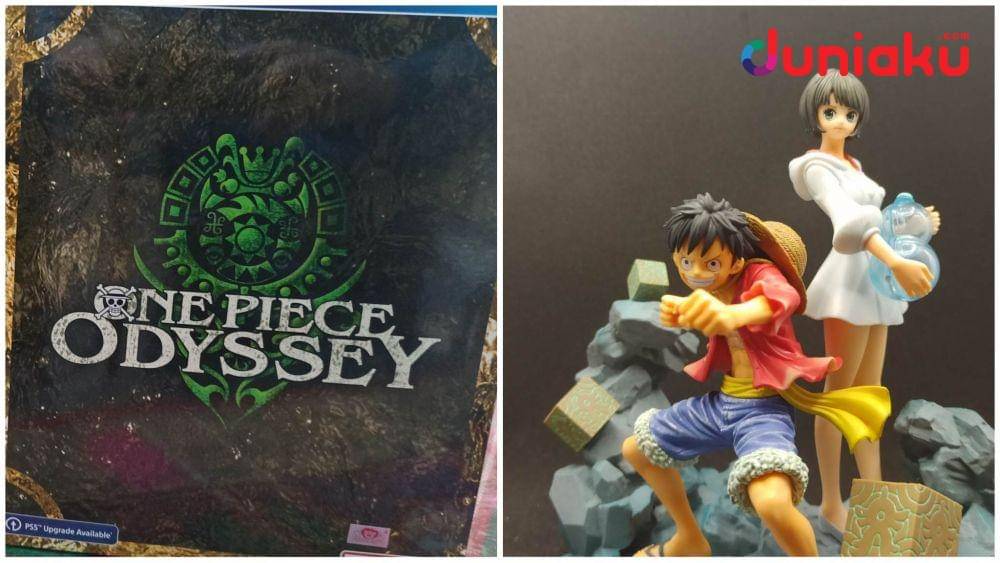 Foto  One Piece Odyssey dan figure Luffy serta Lim di dalamnya. (Duniaku.com/Fahrul Razi Uni Nurullah)