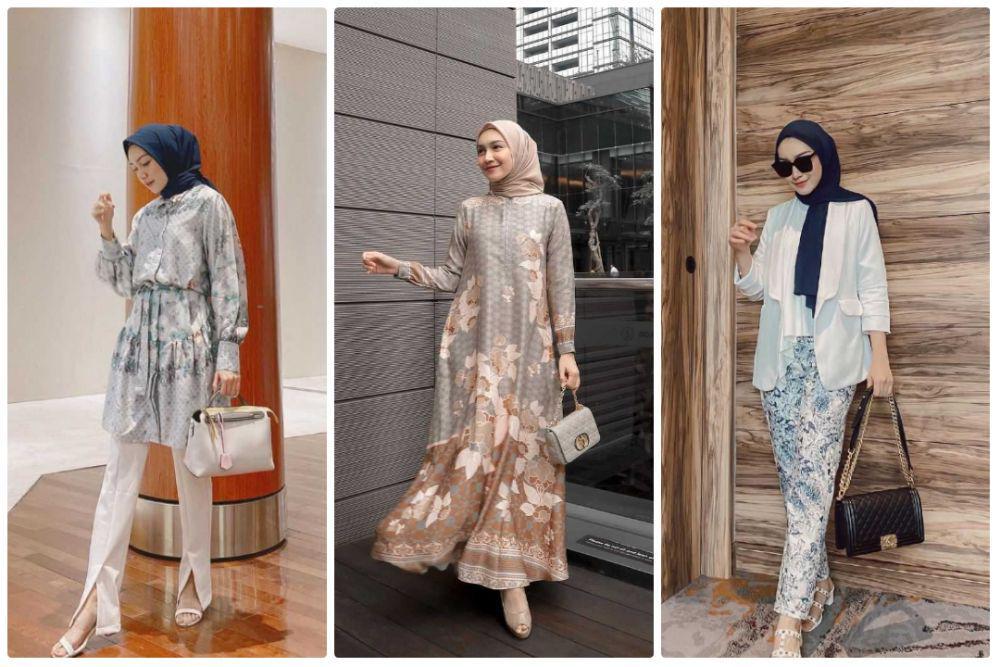 10 Inspirasi Outfit Bermotif ala Melody Prima, Standout!