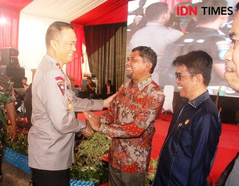 Kapolda Irjen Pol Imam Sugianto silahturami  dengan Bupati PPU Hamdam dan Ketua DPRD Syahruddin M Noor (IDN Times/Ervan)