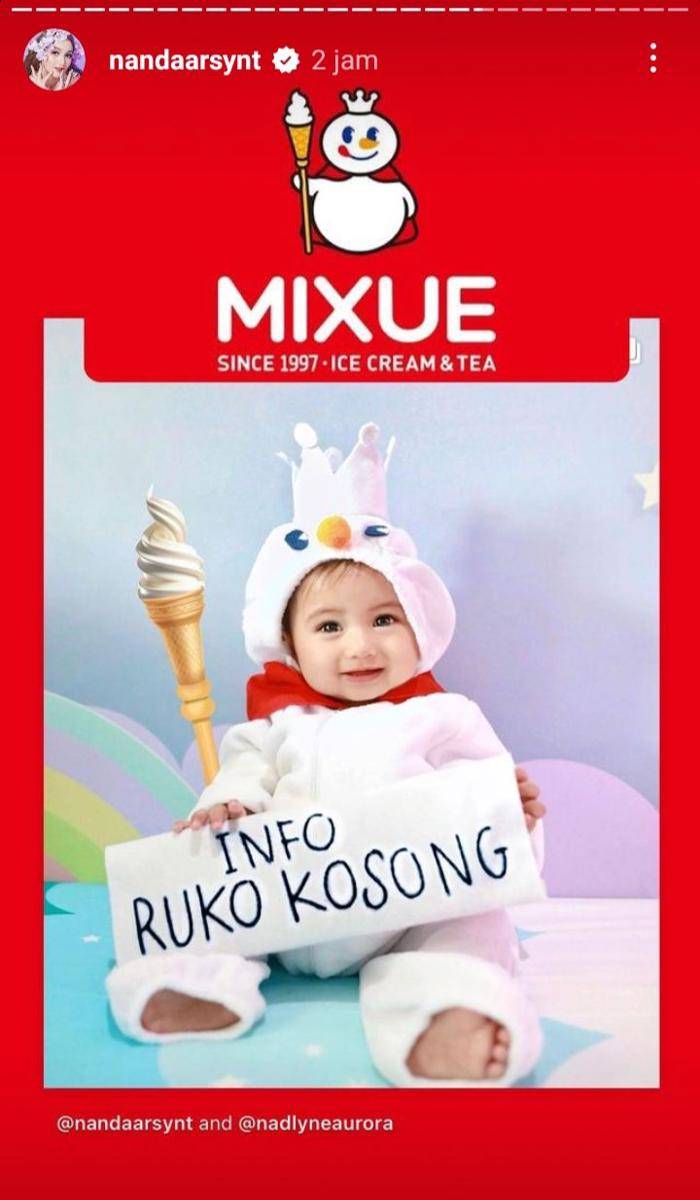 potret Nadlyne cosplay jadi maskot Mixue (instagram.com/nandaarsynt)