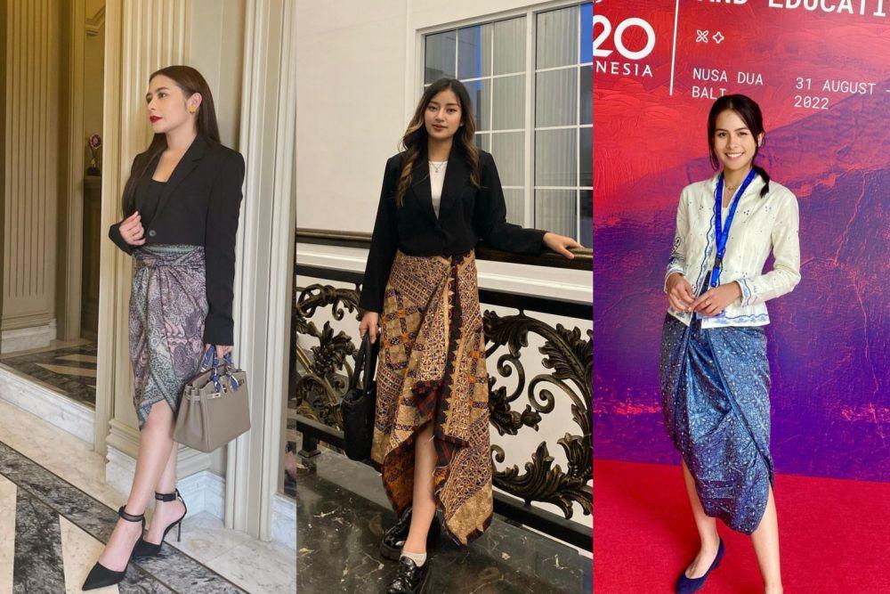 10 Inspirasi Outfit dengan Bawahan Rok Batik ala Artis dan Selebgram