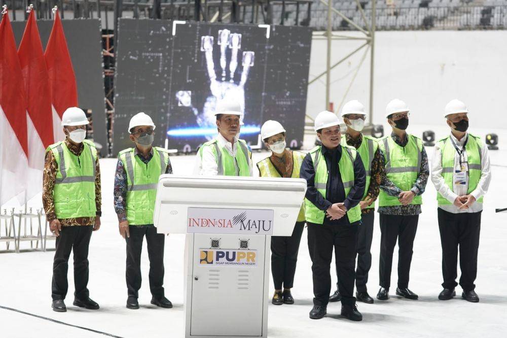 Seremoni topping off Indoor Multifunction Stadium (IMS) di Kawasan GBK (dok. Kementerian BUMN)