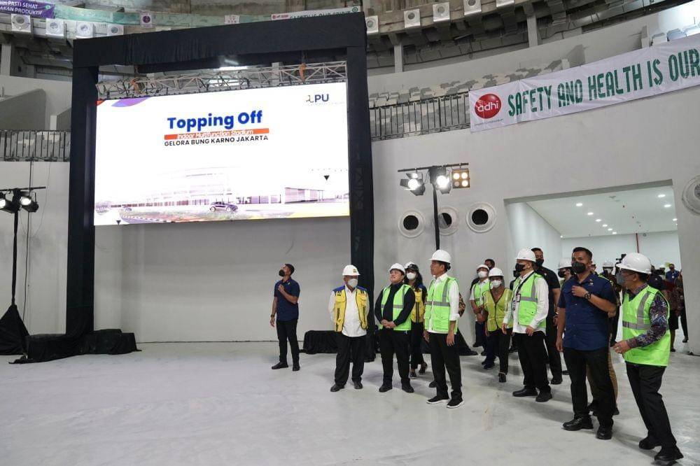 Seremoni topping off Indoor Multifunction Stadium (IMS) di Kawasan GBK (dok. Kementerian BUMN)