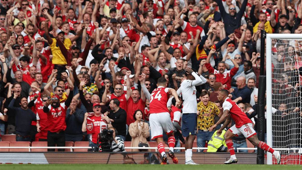 Gabriel Jesus cetak gol ke gawang Tottenham (arsenal.com)