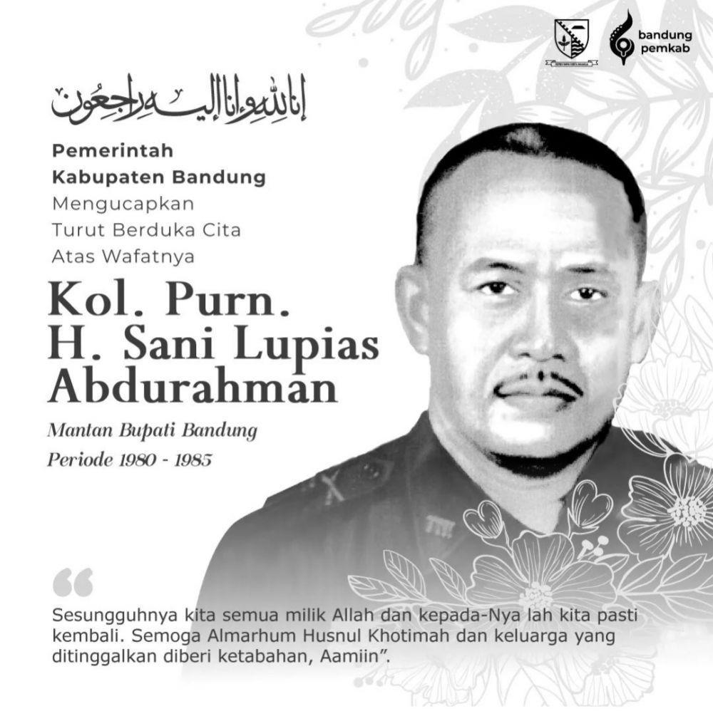 Mantan Bupati Bandung Kol. Purn. Sani Lupias Tutup Usia