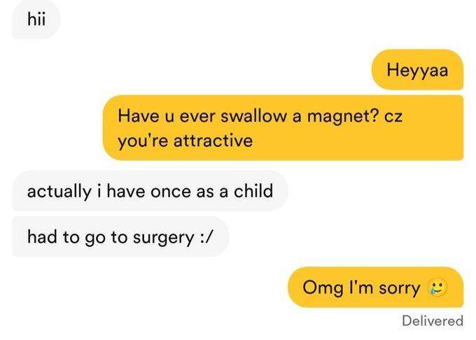 pick-up line gagal di Bumble (twitter.com/_lemminkainen)