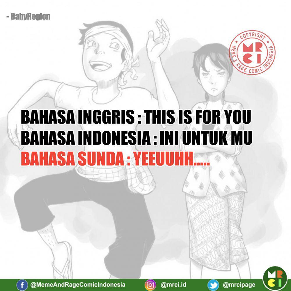 meme bahasa sunda vs bahasa daerah lain (facebook.com/MemeAndRageComicIndonesia)