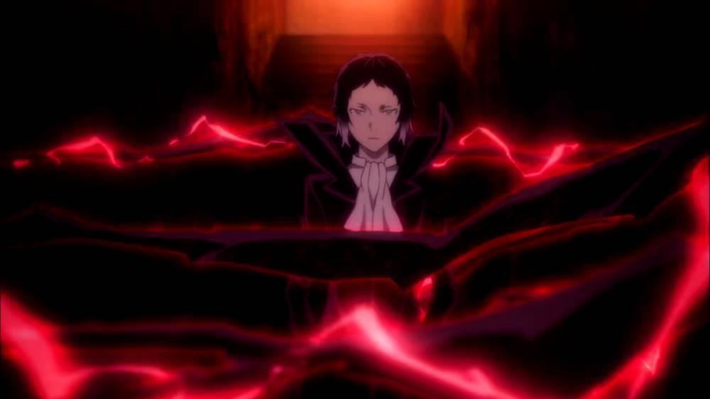 Akutagawa menggunakan Rashomon. (dok. Bones/Bungou Stray Dogs)