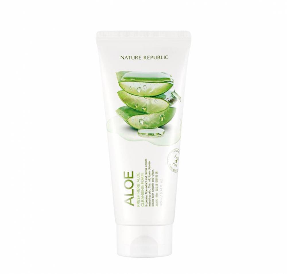 Nature Republic Fresh Herb Aloe Cleansing Foam (naturerepublic.id)