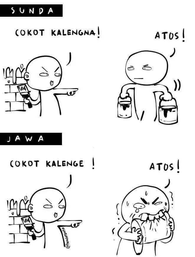 meme bahasa sunda vs bahasa daerah lain (twitter.com/fbreceh)