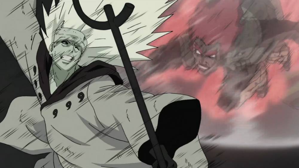 Guy menyerang Madara. (dok. Pierrot/Naruto: Shippuden)