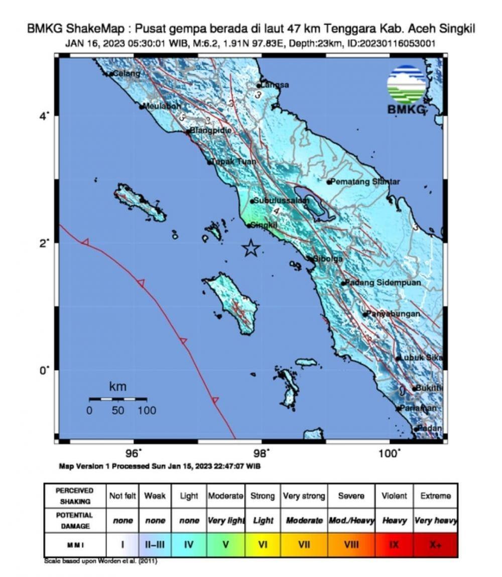 Gempa Singkil 6,2 Magnitudo, Terasa Keras sampai di Kaki Sinabung