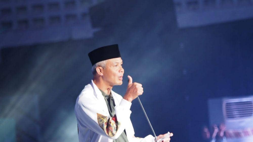 Ganjar Pranowo di pembukaan Porseni NU. (IDN Times/Larasati Rey)