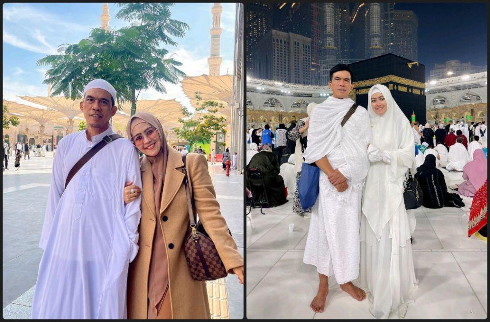 10 Potret Umrah Meggy Wulandari dan Suami