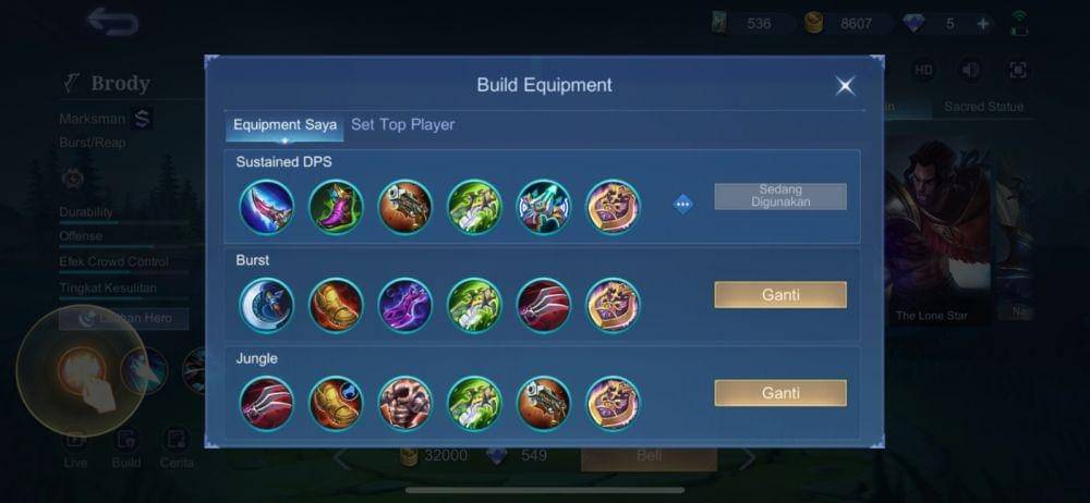 Build Brody (dok. Moonton/Mobile Legends)
