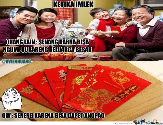 meme minta angpao Imlek (facebook.com/memeandragecomicindonesia)