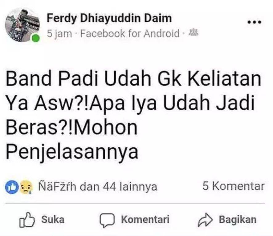 status Facebook asal nyeplos (facebook.com/bobeters)
