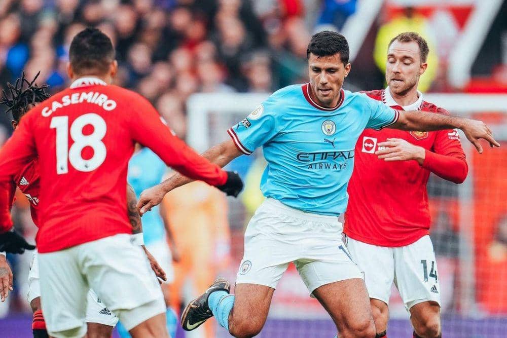 Manchester City ketika menghadapi Manchester United di pekan 20 EPL 2022/2023. (instagram.com/mancity)