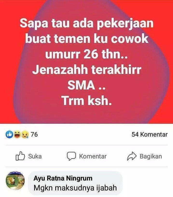 status Facebook asal nyeplos (instagram.com/recehqq.id)