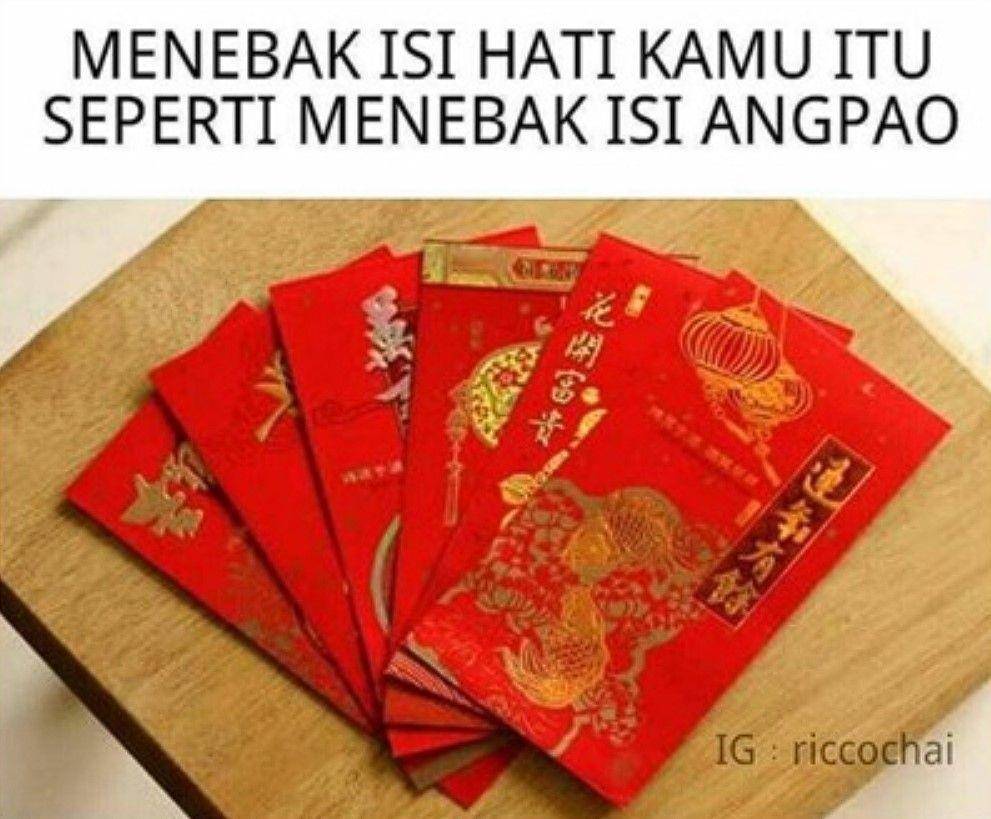meme minta angpao Imlek (instagram.com/riccochai)