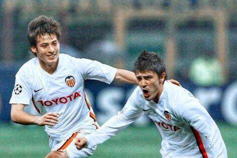 David Silva dan David Villa saat membela Valencia (twitter.com/21LVA)