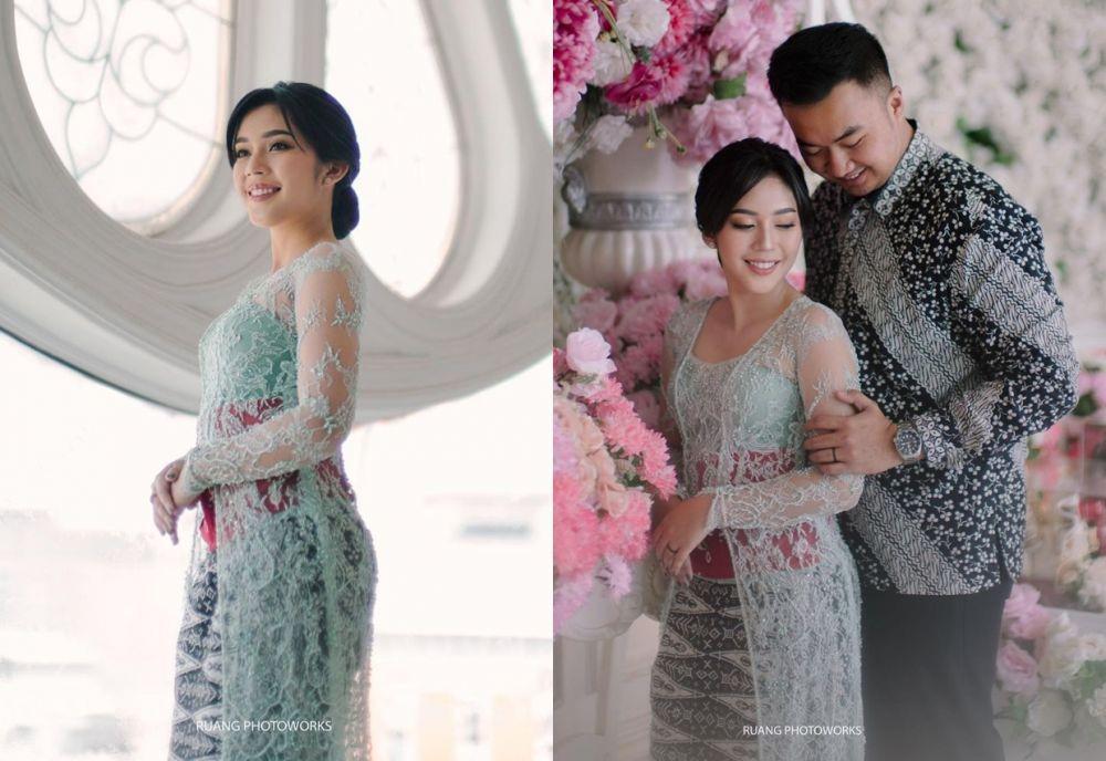 9 Kebaya Brokat dan Makeup Lamaran Fay Nabila, Simpel tapi Elegan