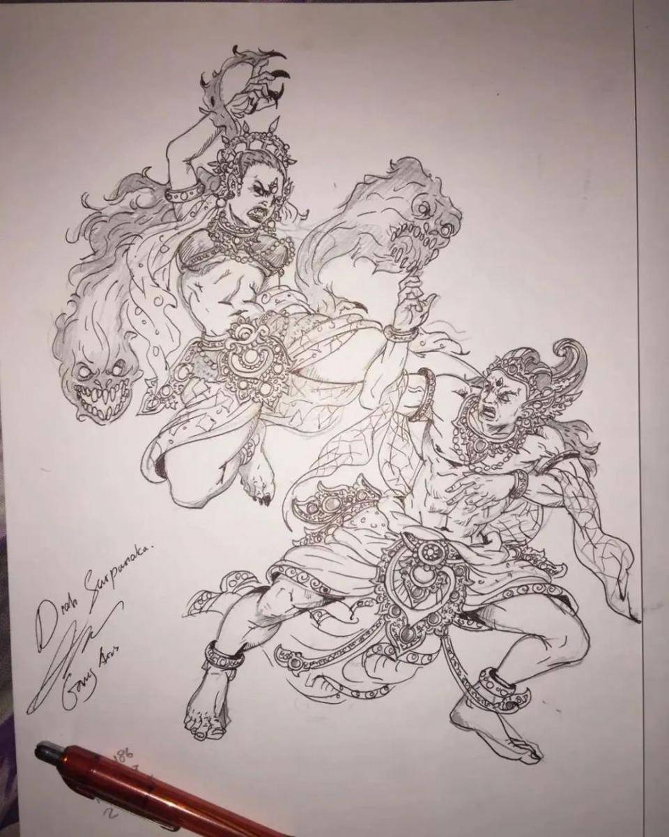Skeetsa Ogoh-ogoh 'Drah Sarpanaka' Banjar Pemalukan. (Instagram.com/pecintaogohogoh)