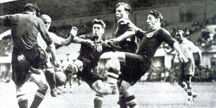 Brasil melawan Spanyol di Piala Dunia 1934. (cbf.com.br)