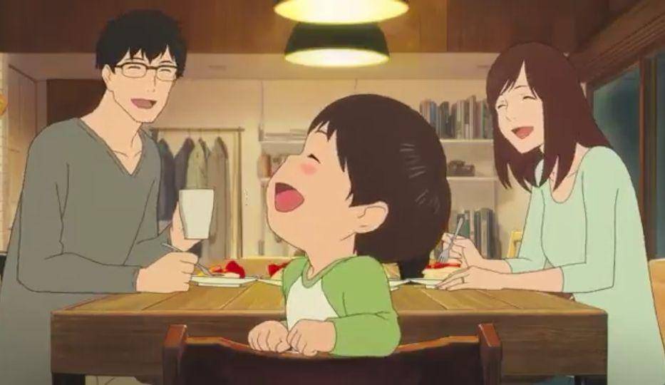 cuplikan saat Kun menceritakan Mirai dengan otosan dan okasan (dok. Studio Chizu/Mirai no Mirai)