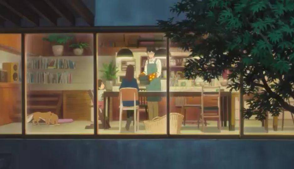 cuplikan Kun saat berkumpul dengan keluarganya (dok. Studio Chizu/Mirai no Mirai)