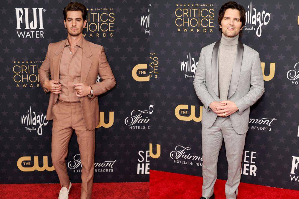 Andrew Garfield dan Adam Scott di Critics Choice Awards 2023 (dok. VMan | Pop Sugar)