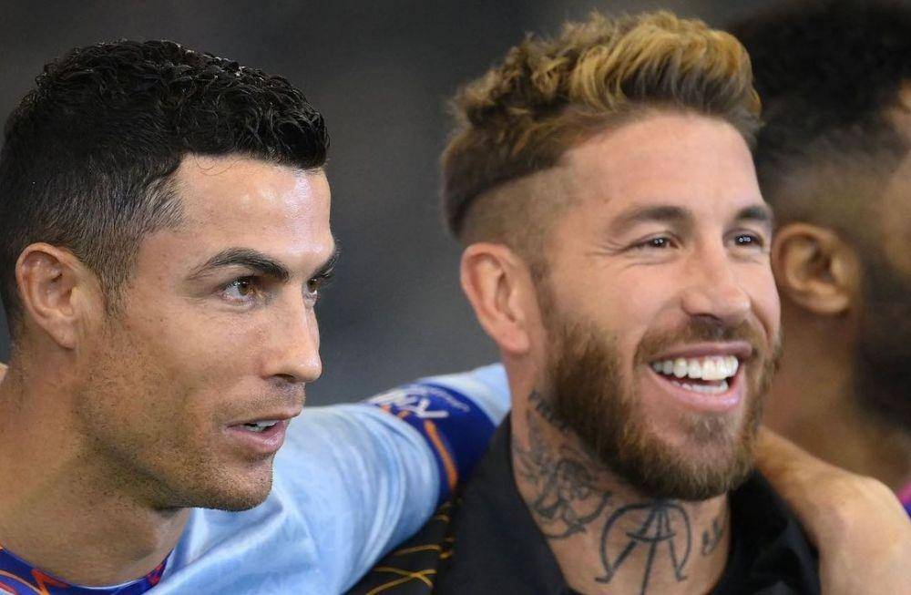 Cristiano Ronaldo dan Sergio Ramos kembali bertemu di lapangan dalam laga Ryadh All Stars kontra PSG (Instagram.com/sergioramos)