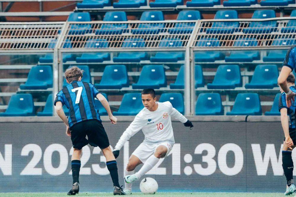 Tim Garuda Select saat berhasil mengalahkan Inter Milan dalam laga yang digelar pada 18 Januari 2022. (dok. Mola TV)