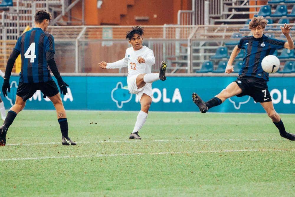 Tim Garuda Select saat berhasil mengalahkan Inter Milan dalam laga yang digelar pada 18 Januari 2022. (dok. Mola TV)