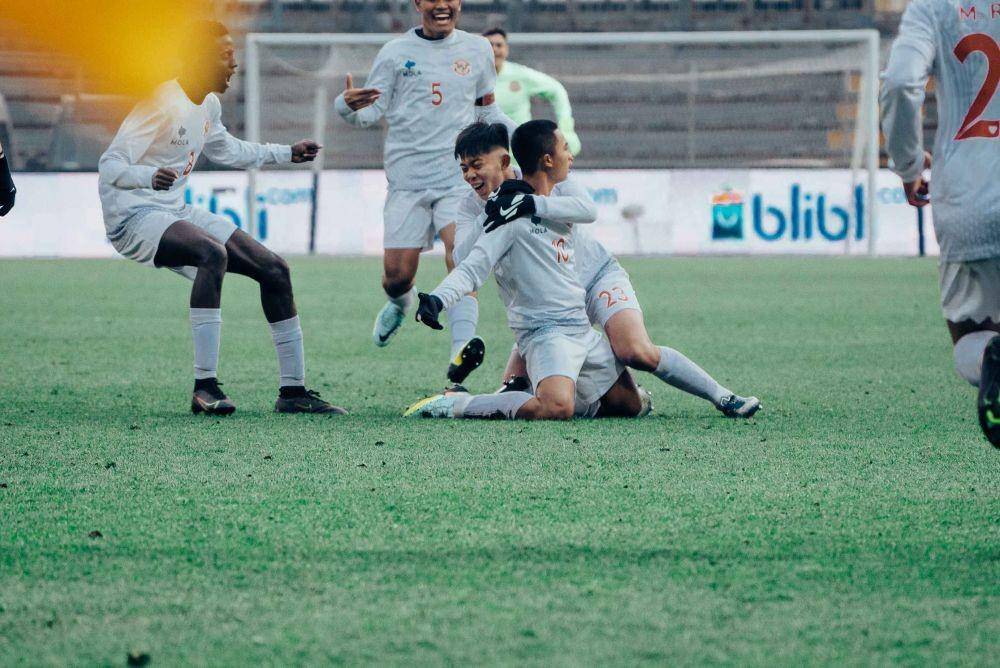 Tim Garuda Select saat berhasil mengalahkan Inter Milan dalam laga yang digelar pada 18 Januari 2022. (dok. Mola TV)
