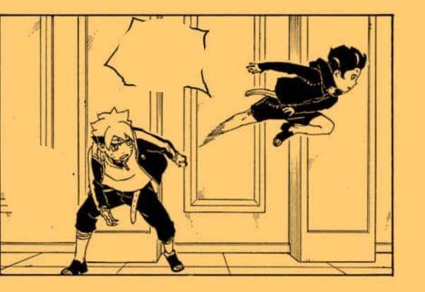 Daemon meninggalkan Boruto setelah merasakan sesuatu. (Dok. Shueisha/Boruto: Naruto Next Generations)