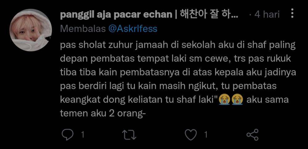 kejadian lucu saat salat (twitter.com/TaffateaGurl)