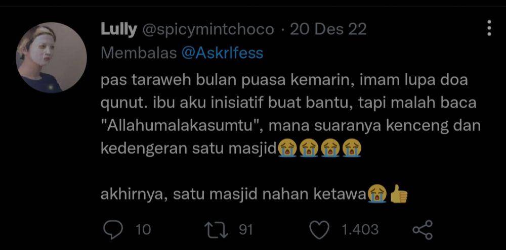 kejadian lucu saat salat (twitter.com/spicymintchoco)