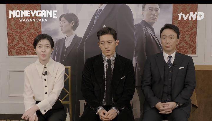 Go Soo, Lee Sung Min, dan Shim Eun-kyung untuk Money Game (dok. tvNDIndonesia/Wawancara Money Game)