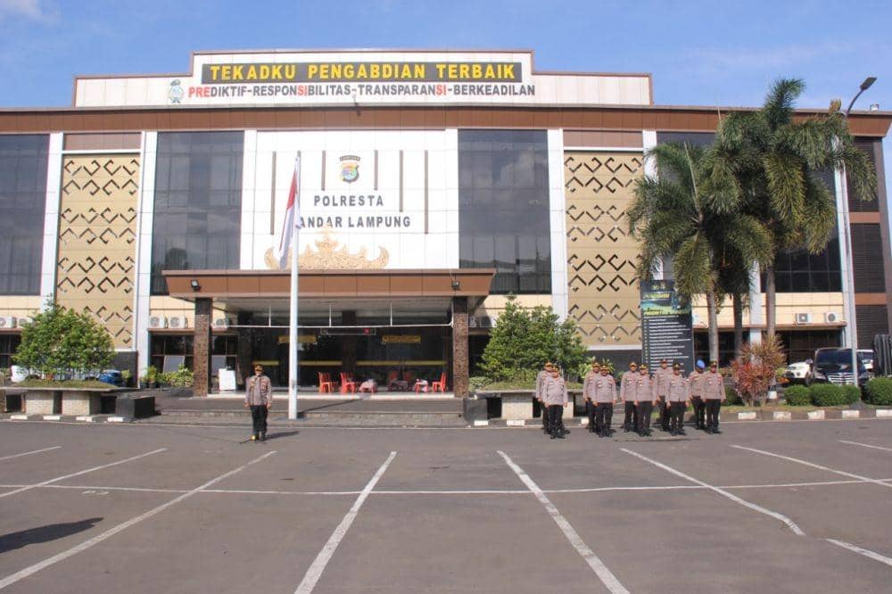 Apel kesiapan pengamanan Tahun Baru Imlek 2023 di Kota Bandar Lampung. (Dok. Polresta Bandar Lampung).