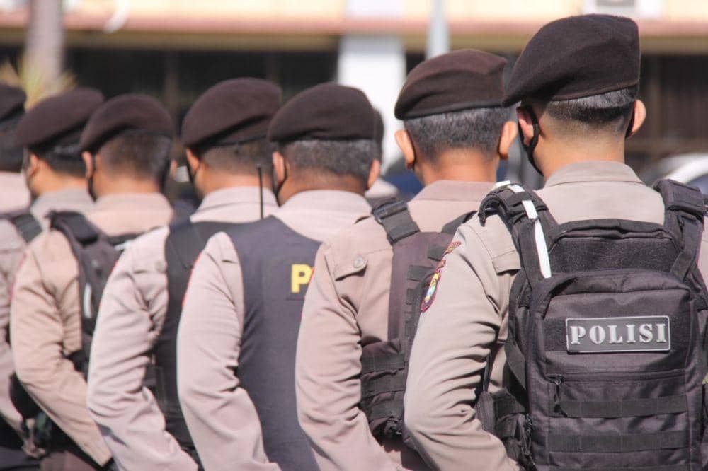 Apel kesiapan pengamanan Tahun Baru Imlek 2023 di Kota Bandar Lampung. (Dok. Polresta Bandar Lampung).