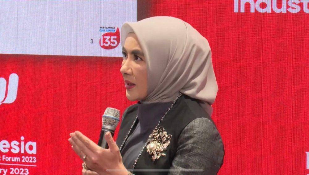 irektur Utama PT Pertamina (Persero) Nicke Widyawati di Paviliun Indonesia pada World Economic Forum (WEF). (Dok. Pertamina)