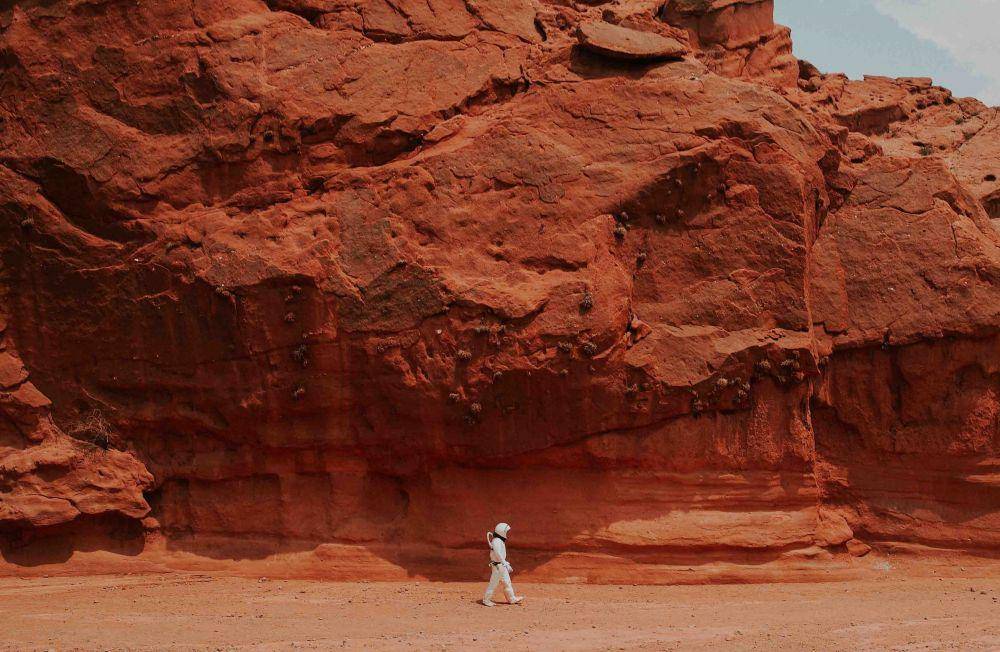 ilustrasi bebatuan Mars (unsplash.com/@lobosnico)