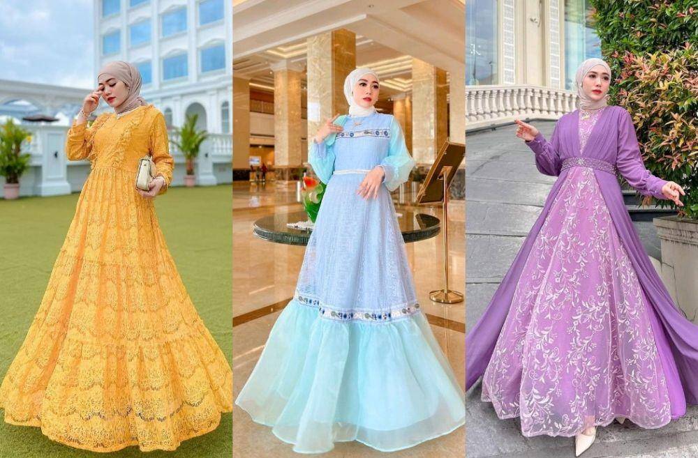 Dress pesta hijab ala princess disney (instagram.com/yollaangitaaa)
