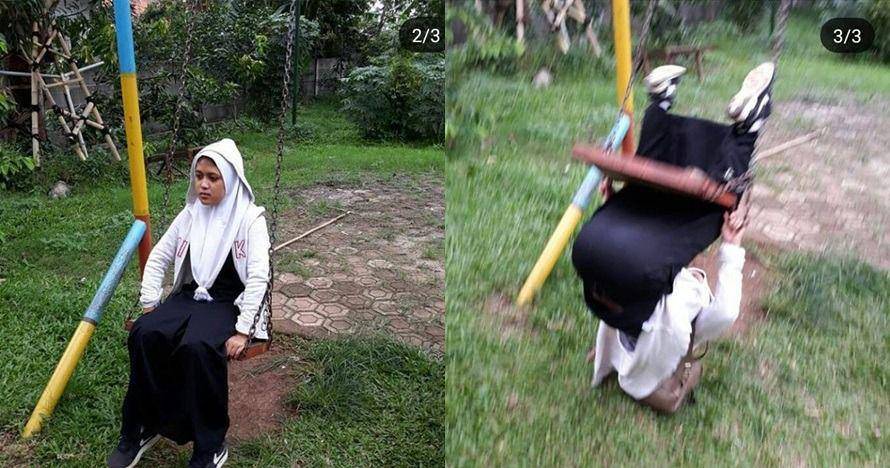momen apes saat naik ayunan (instagram.com/humorsantuy)