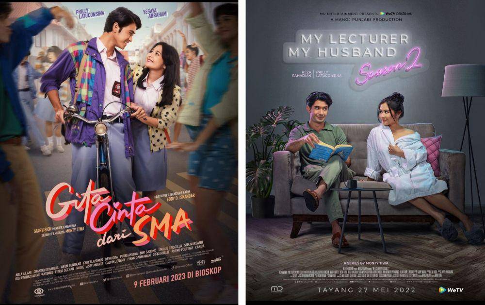 kolase poster film dan series karya Monty Tiwa (instagram.com/prillylatuconsina96)