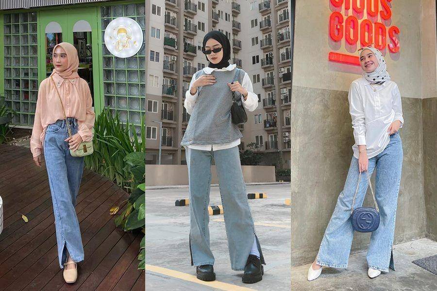 OOTD hijab celana slit (instagram.com/cutindahsundari | instagram.com/deliaaystn | instagram.com/inikiranaaa__)