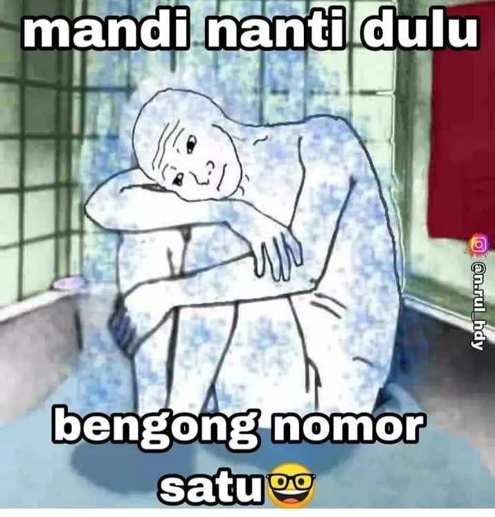 meme momen lucu di kamar mandi (facebook.com/Cooomicindonesia)